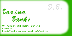 dorina banki business card